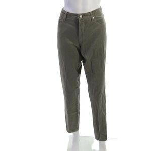 Fabrizio Gianni Jeans Unisex Cropped Chino Green Button Mid Rise Size 8